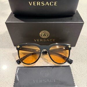 Versace black sunglasses with orange lenses